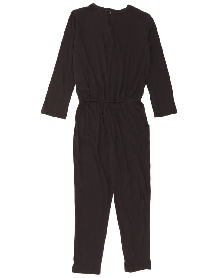Zara Womens Jumpsuit UK 10 Small Schwarze Baumwolle