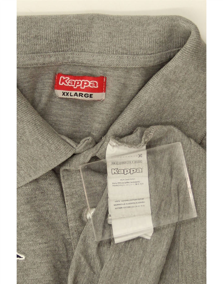 Kappa Herren Poloshirt 2XL Grau gefleckte Baumwolle