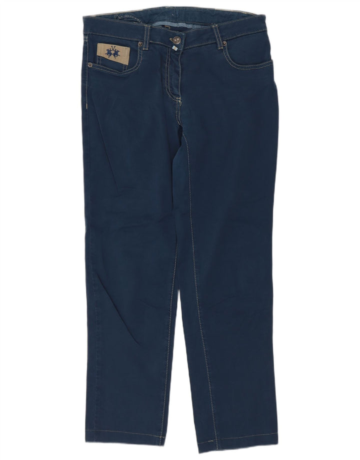 La Martina Damen Straight Jeans W30 L27 Blaue Baumwolle