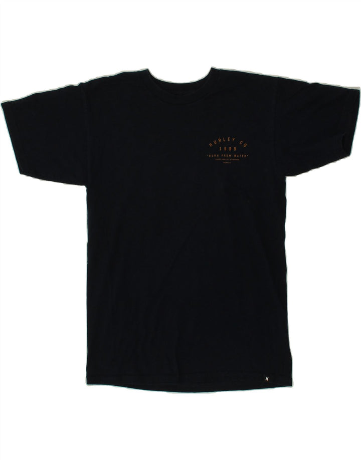 HURLEY Mens Graphic T-Shirt Top Small Navy Blue Cotton Vintage Hurley and Second-Hand Hurley from Messina Hembry 