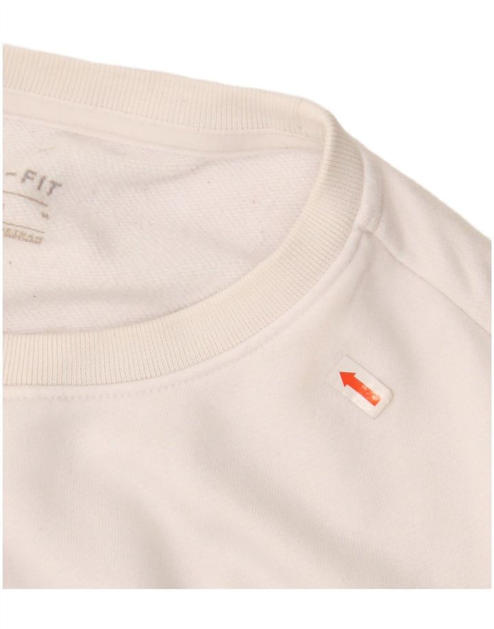 Nike Damen Grafik-Sweatshirt-Pullover UK 14 Mittelweißes Polyester
