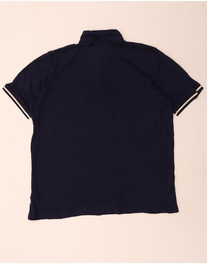 Ted Baker Herren-Poloshirt, Größe 5, XL, marineblaue Baumwolle