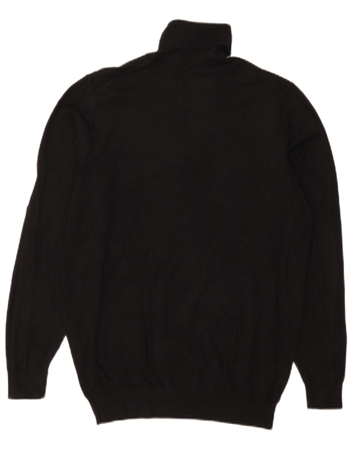 Rollkragenpullover für Herren von Zara, mittelschwarze Viskose