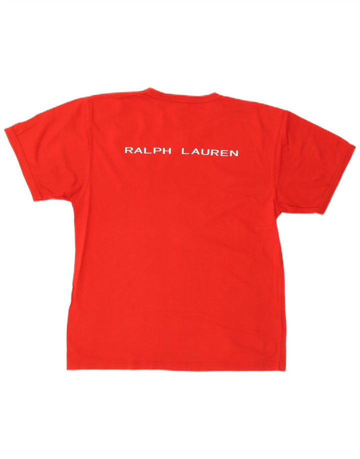 RALPH LAUREN Grafisches T-Shirt-Oberteil für Herren aus mittelroter Baumwolle