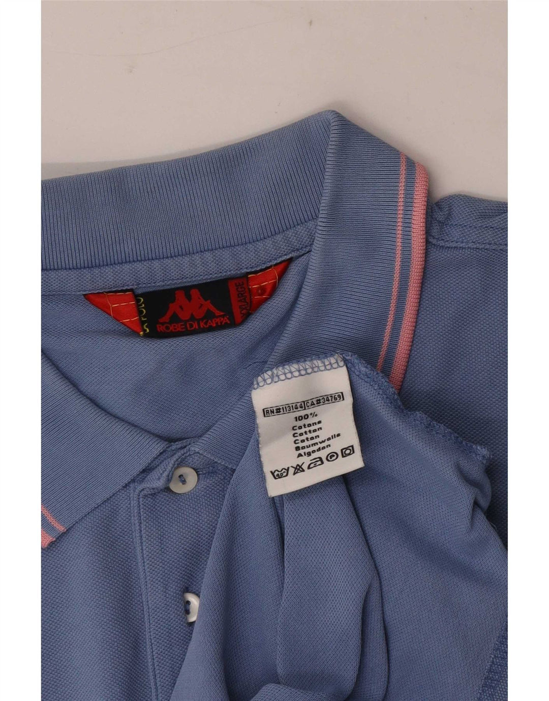 Kappa Herren Poloshirt 2XL blau gestreift aus Baumwolle