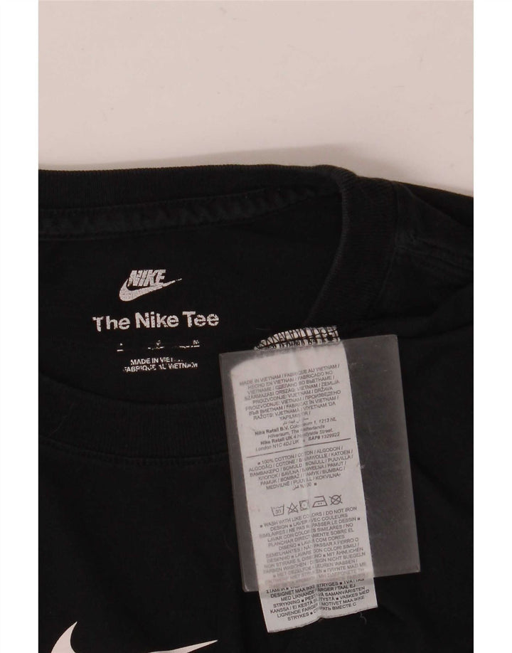 Nike Herren-T-Shirt mit Swoosh-Grafik, mittelschwarze Baumwolle