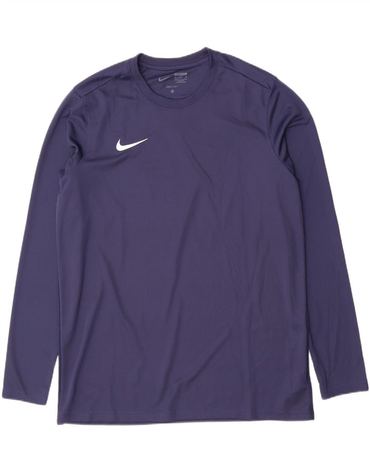 Nike Herren Dri Fit Slim Fit Top Langarm XL Marineblau Polyester