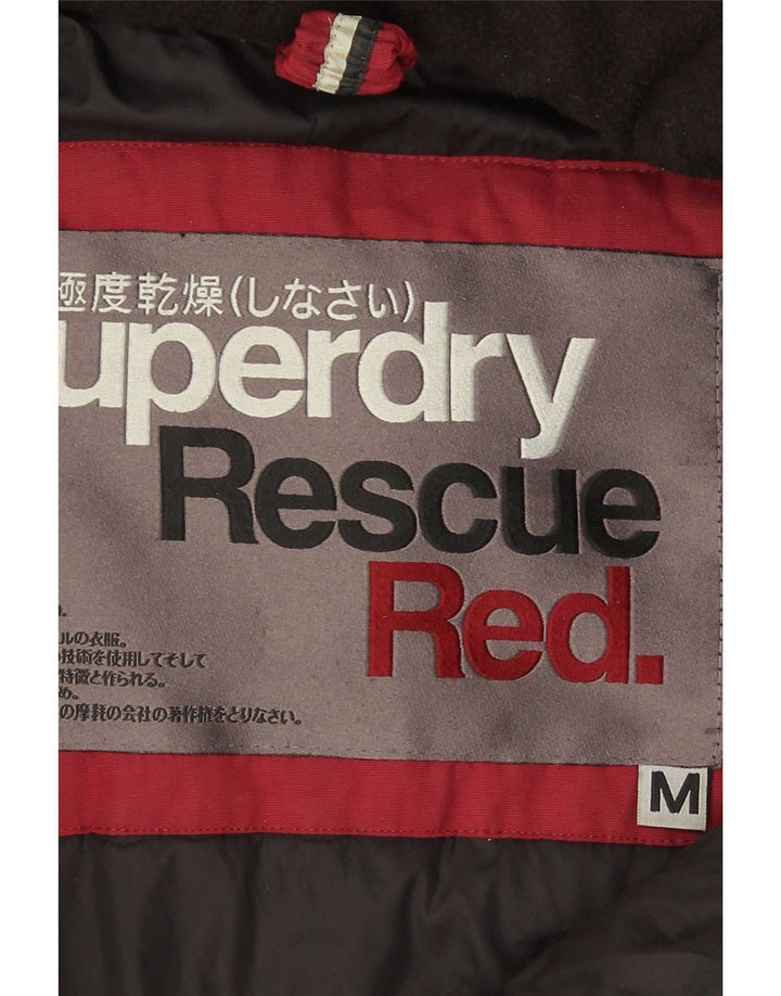Superdry Herren-Jacke mit Kapuze, gepolstert, UK 38, Mittel-Burgund-Nylon