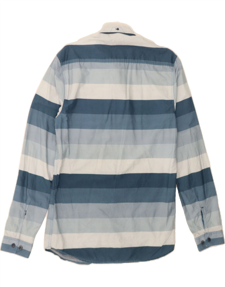 JACK & JONES Mens Shirt Medium Blue Striped Cotton Vintage Jack & Jones and Second-Hand Jack & Jones from Messina Hembry 