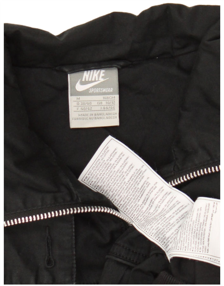 Nike Damen Bomberjacke UK 10/12 Mittelschwarze Baumwolle