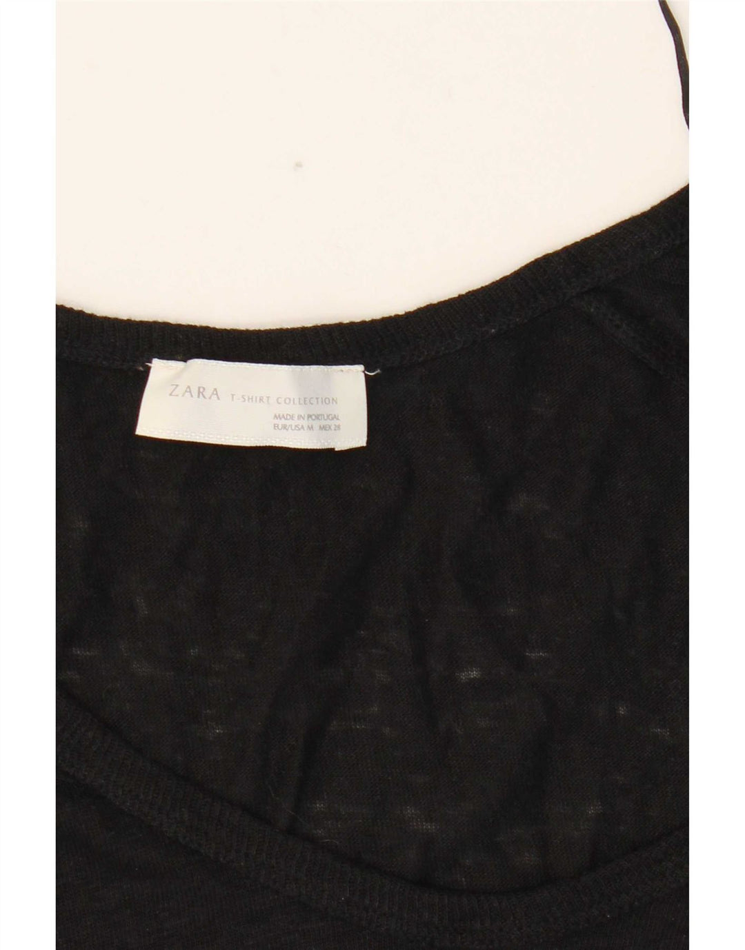 Zara Damen Top 3/4 Ärmel UK 12 Medium Schwarz