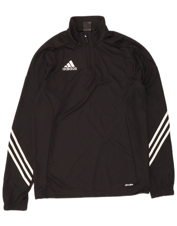 Adidas Herren Climalite Zip Neck Pullover Trainingsanzug Top Small Schwarz Polyester