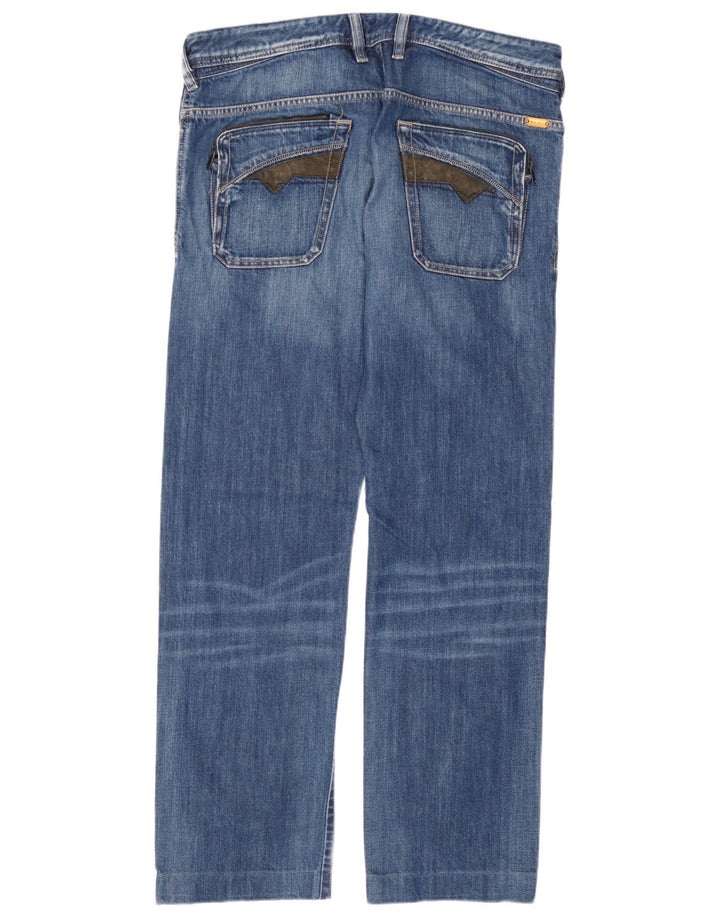 Diesel Herren Poiak Straight Jeans W33 L30 Blaue Baumwolle