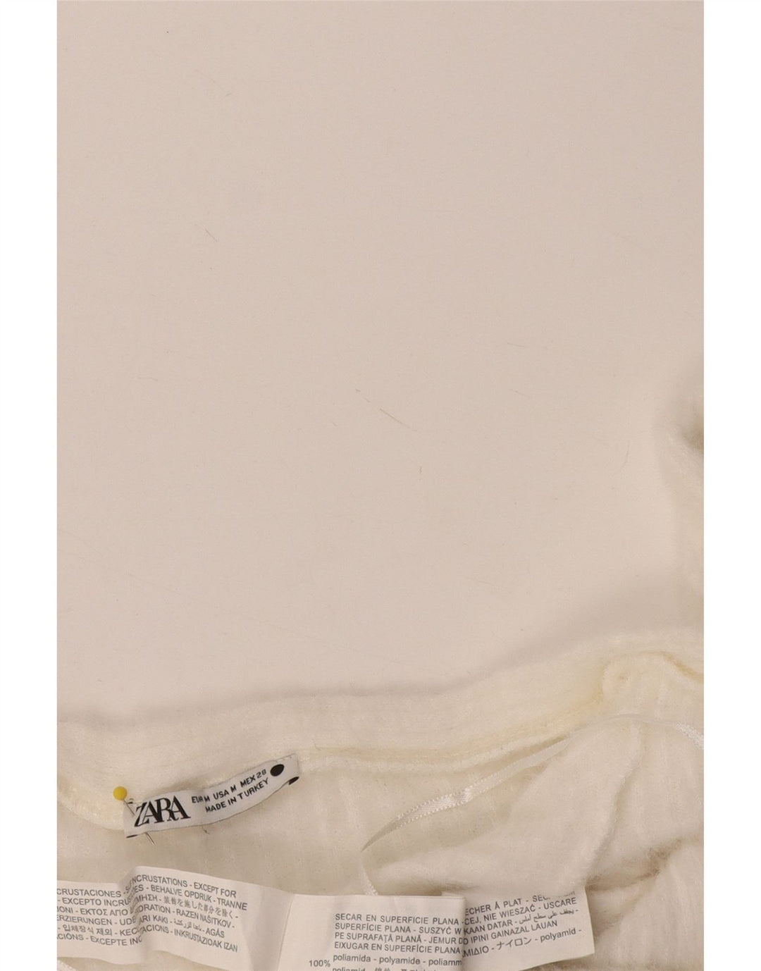 Zara Damen Crop Off Shoulder Top UK 12 Medium Weiß Polyamid