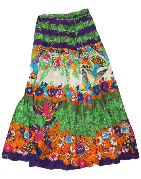 Vintage Damen Gypsy Rock UK 14 Medium W26 Mehrfarbig geblümte Baumwolle