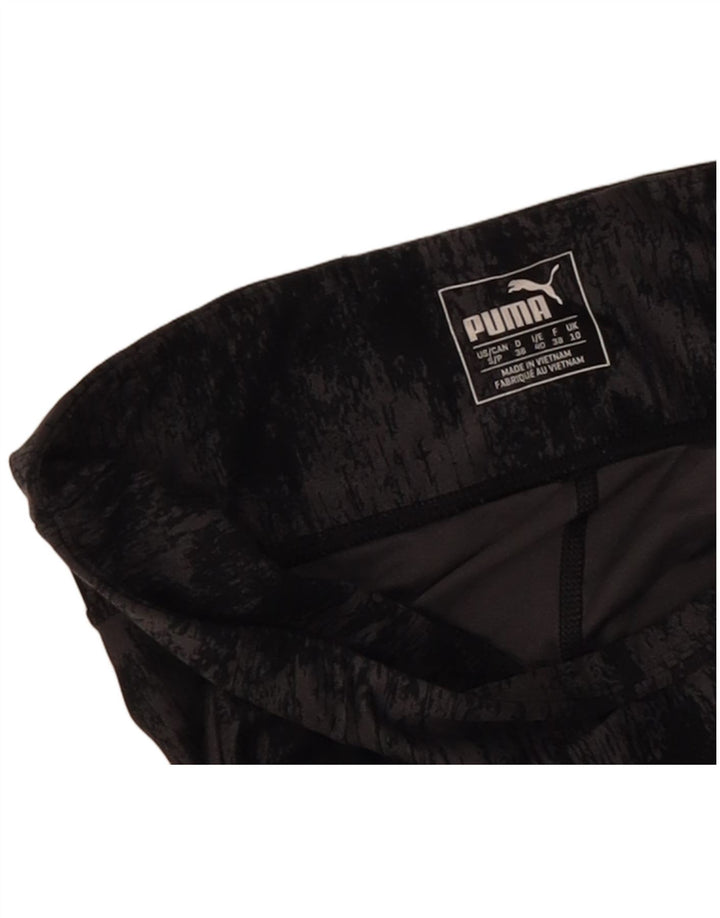 Puma Damen Capri-Leggings UK 10 Small Black Tie Dye