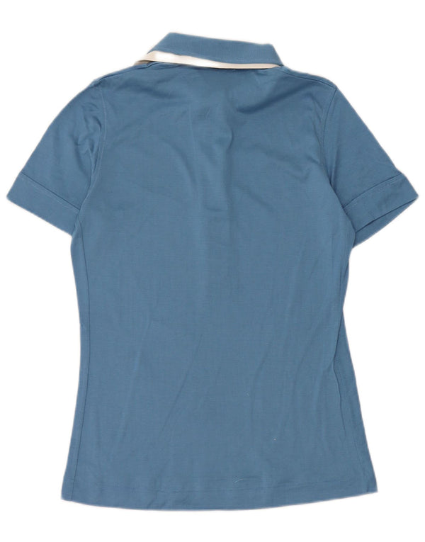 VINTAGE Damen Poloshirt US 4 Small Blaue Baumwolle