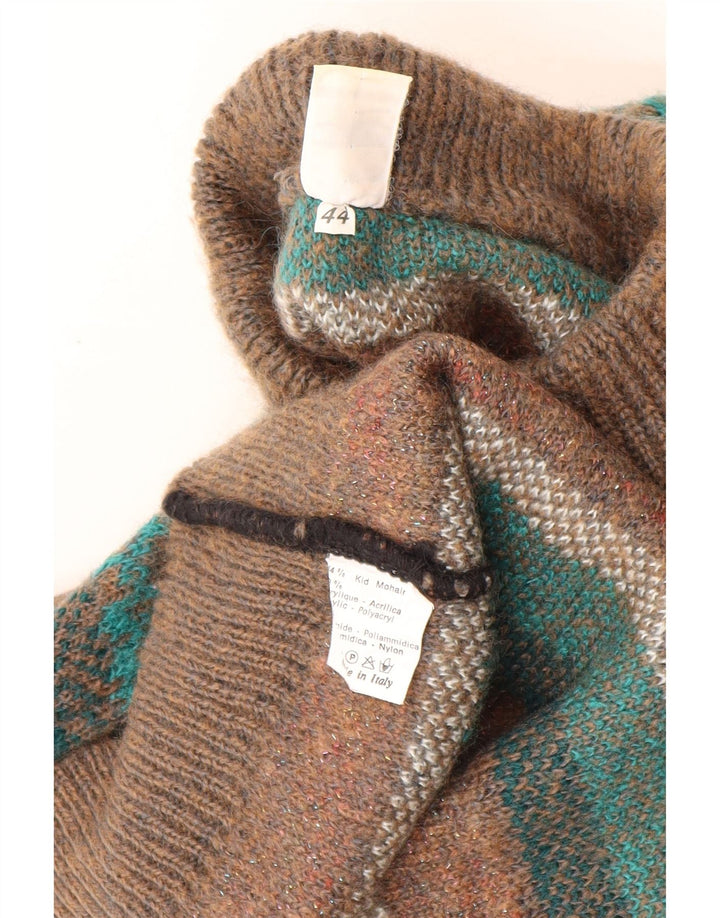 Maglificio Damen Rollkragenpullover Pullover IT 44 Mittelbraun Geometrisch