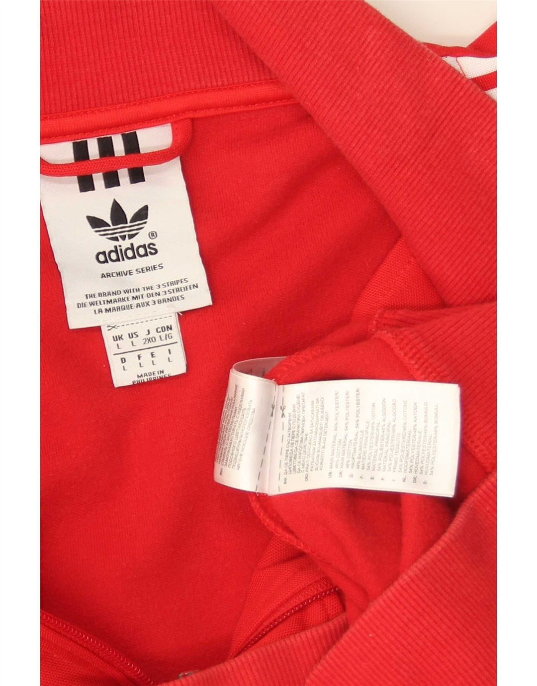 Adidas Herren-Trainingsanzug-Top-Jacke, großes rotes Polyester