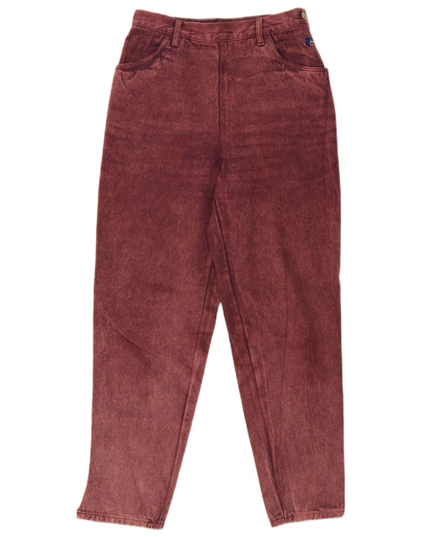 Krizia Damen Tapered Jeans IT 44 Medium W28 L28 Burgund Baumwolle