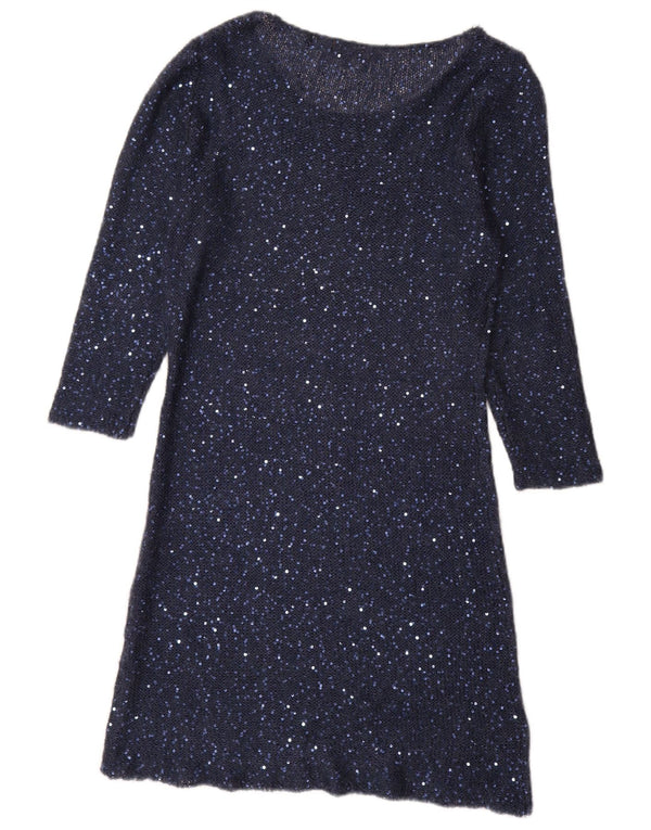 Phase Eight Damen-Pulloverkleid mit 3/4-Ärmeln und Pailletten, Größe M, Marineblau