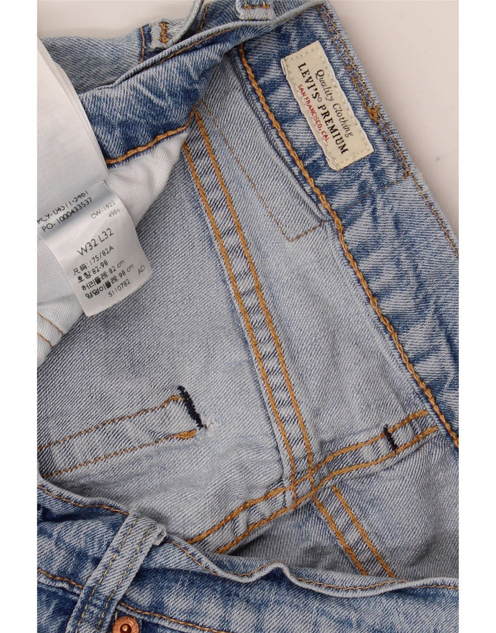 Levi's Herren Distressed Straight Jeans W32 L32 Blaue Baumwolle