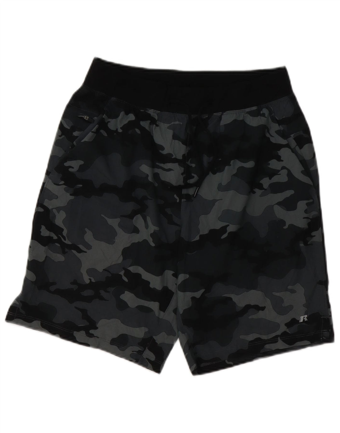 RUSSELL ATHLETIC Herren-Sportshorts, klein, graues Camouflage-Polyester