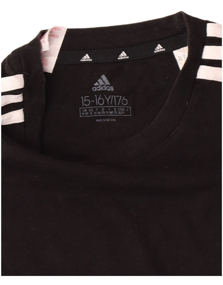 Adidas Jungen T-Shirt Top 15-16 Jahre Schwarz