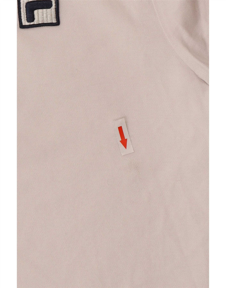 Fila Herren-Poloshirt, klein, weiße Colourblock-Baumwolle