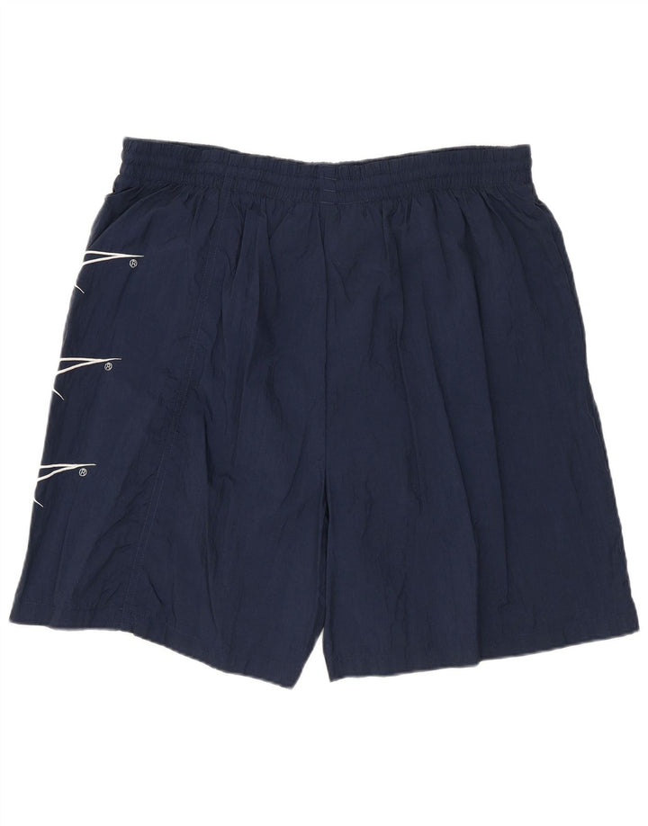 REEBOK Herren-Badeshorts mit Grafik, groß, marineblaues Nylon