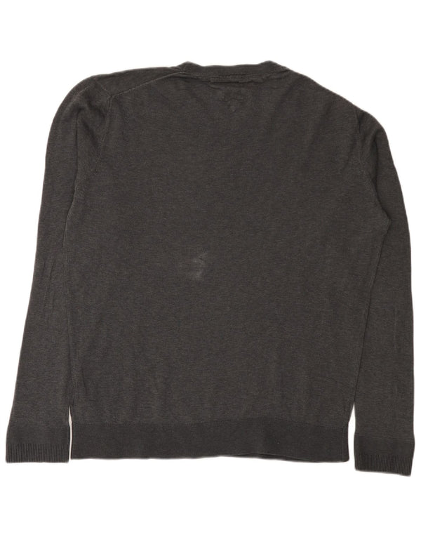 Tommy Hilfiger Herren-Pullover mit Rundhalsausschnitt, XL, graue Baumwolle