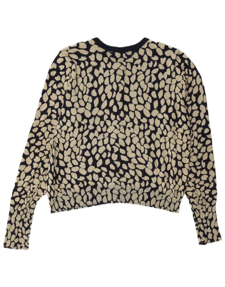 Marks & Spencer Damen-Strickjacke, Gr. 14, Mittelschwarz, geometrisch