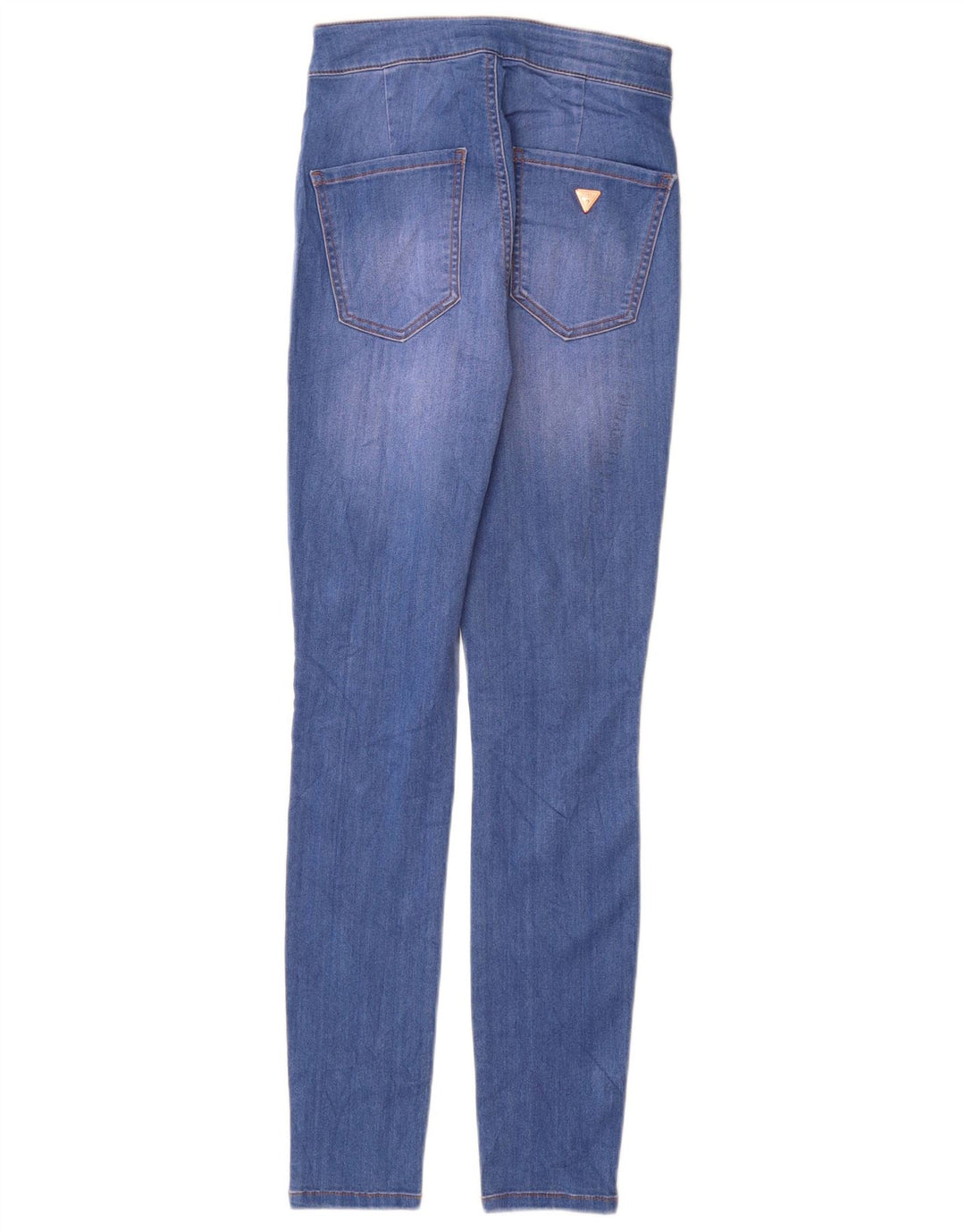 GUESS Damen-Jeans mit hoher Taille, Röhrenjeans, W24, L28, blaue Baumwolle