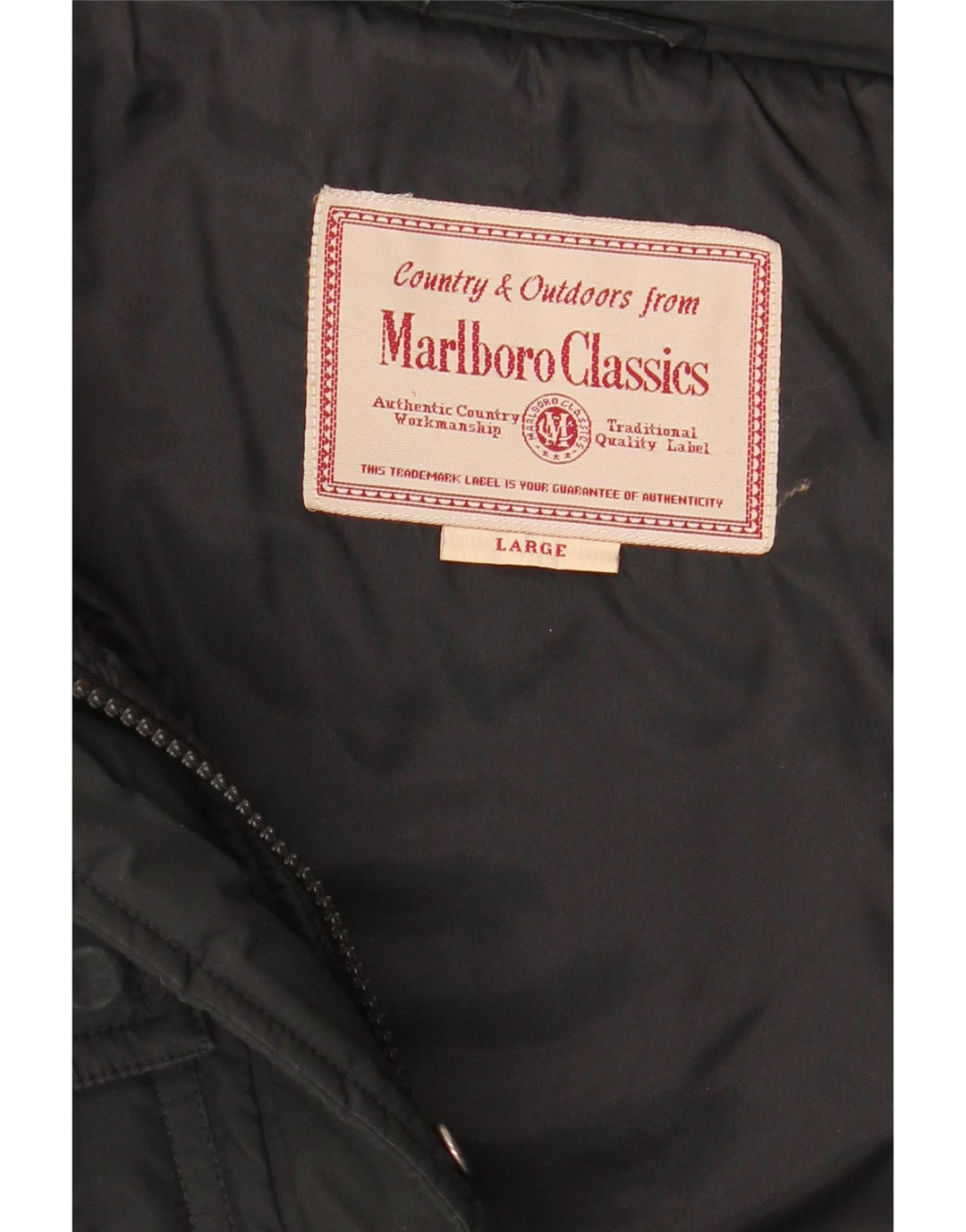 Marlboro Classics Herren Wattierte Jacke UK 40 Large Schwarz