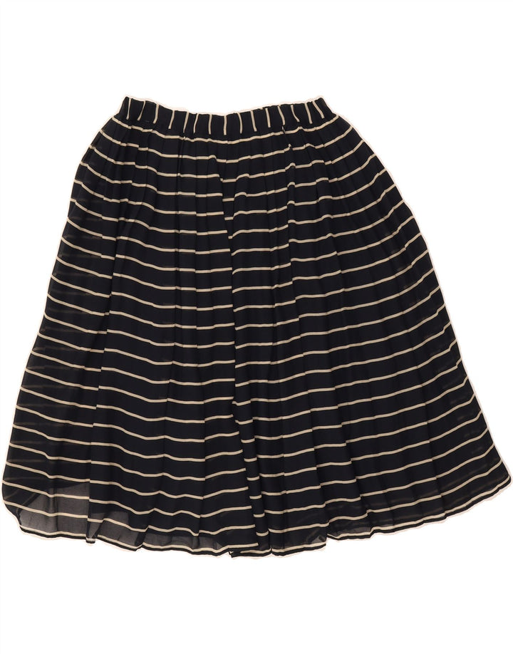 VINTAGE Womens A-Line Skirt W34 Large Navy Blue Striped Vintage Vintage and Second-Hand Vintage from Messina Hembry 