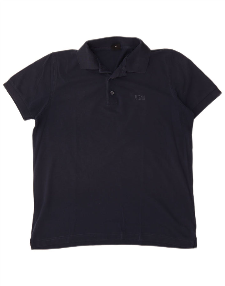 Hugo Boss Herren-Poloshirt, mittelmarineblaue Baumwolle