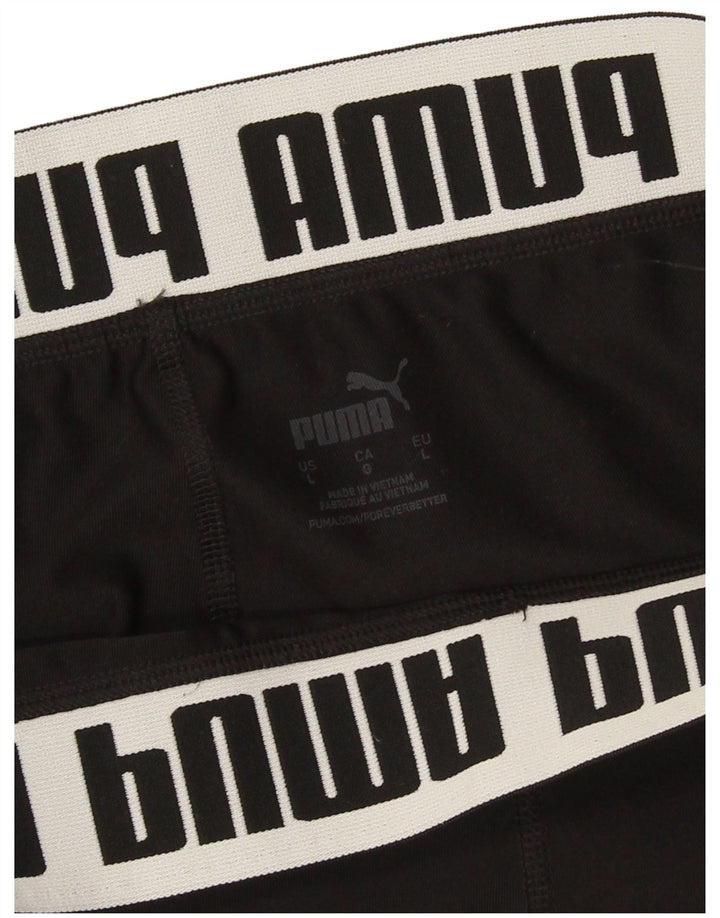 Puma Damen Graphic Crop Leggings UK 14 Large Schwarz