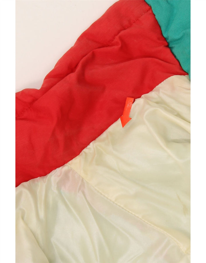 Gepolsterte Vintage-Damenjacke mit Kapuze, IT 42, mittelgroß, mehrfarbig, Farbblock