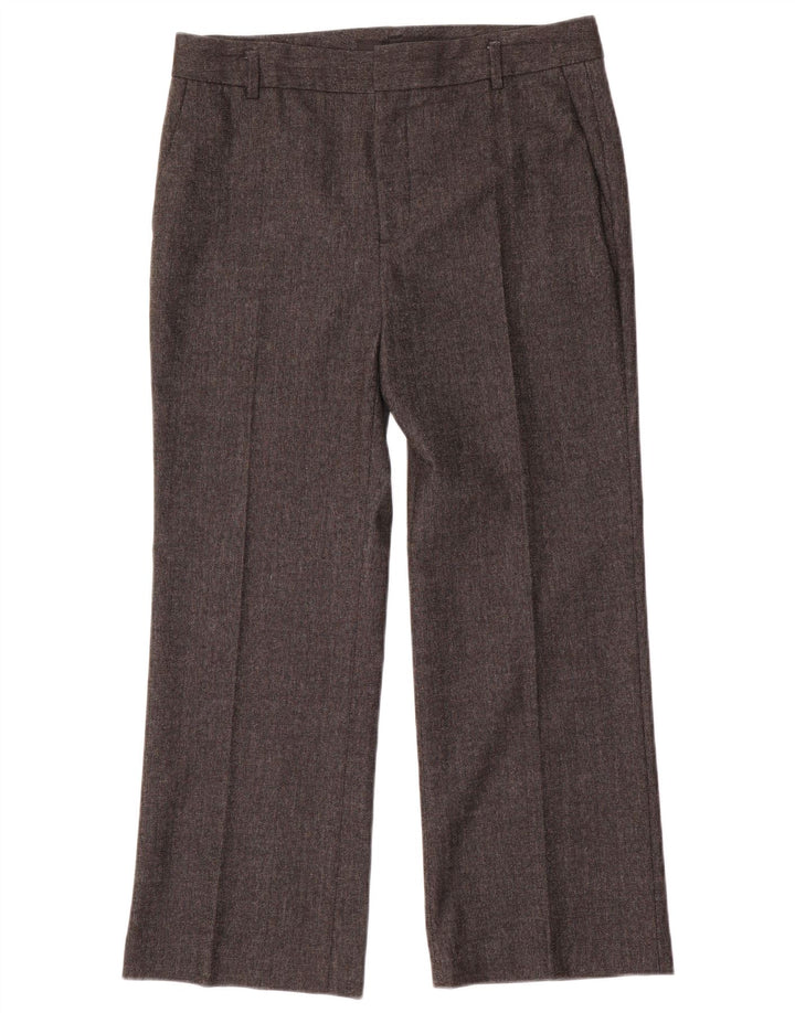 Gerade Anzughose für Damen von Zara, EU 40, mittelgroß, W30, L27, graues Fischgrätenmuster