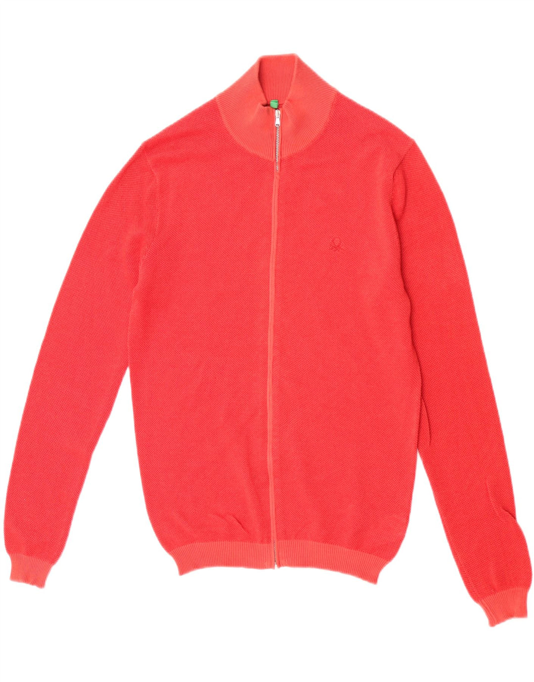 Benetton Herren-Strickjacke, klein, aus roter Baumwolle
