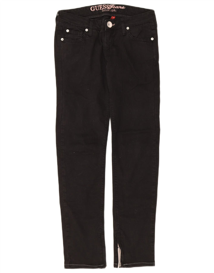 GUESS Damen Slim Jeans W26 L28 Schwarze Baumwolle