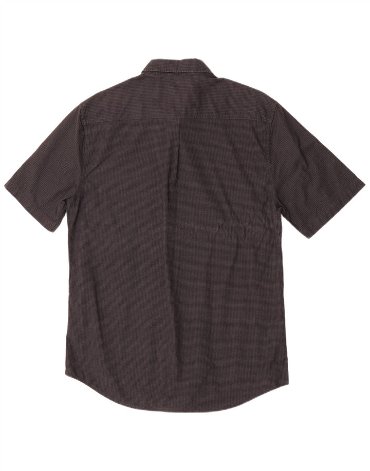 Superdry Herren-Kurzarmhemd, groß, schwarz, kariert, Baumwolle