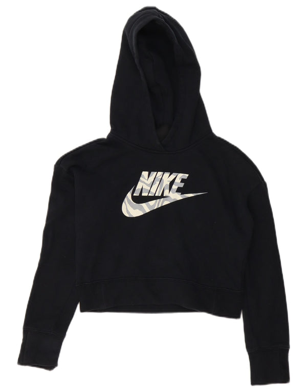 NIKE Crop Graphic Hoodie-Pullover für Mädchen, 10–11 Jahre, mittelschwarz