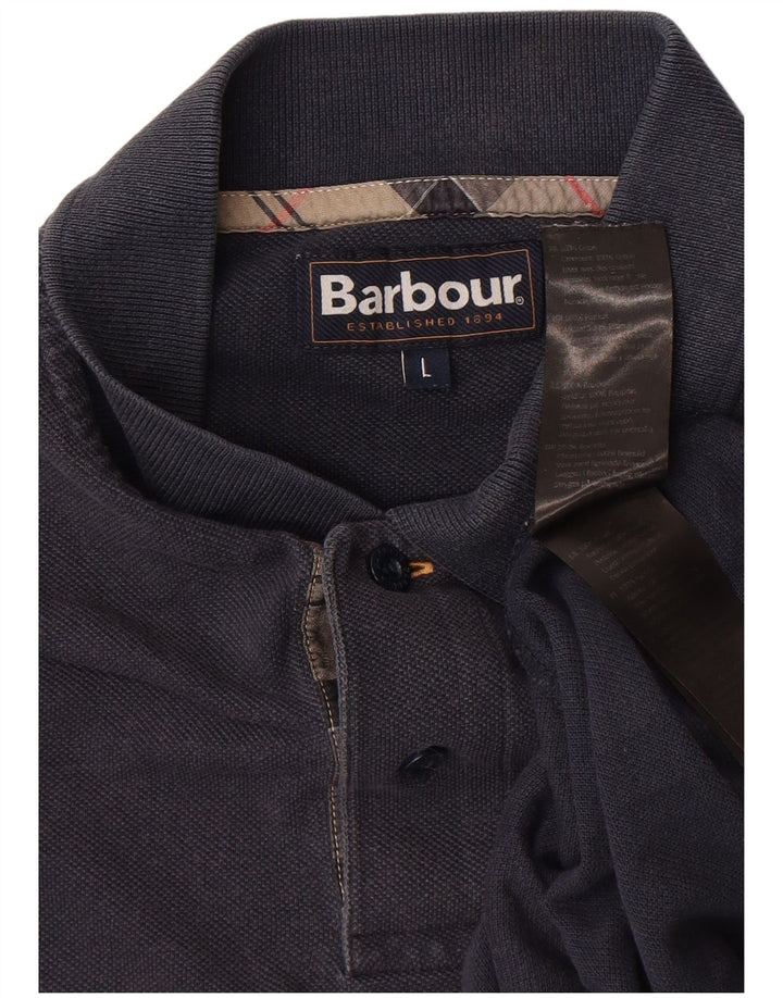 Barbour Herren-Poloshirt, große marineblaue Baumwolle
