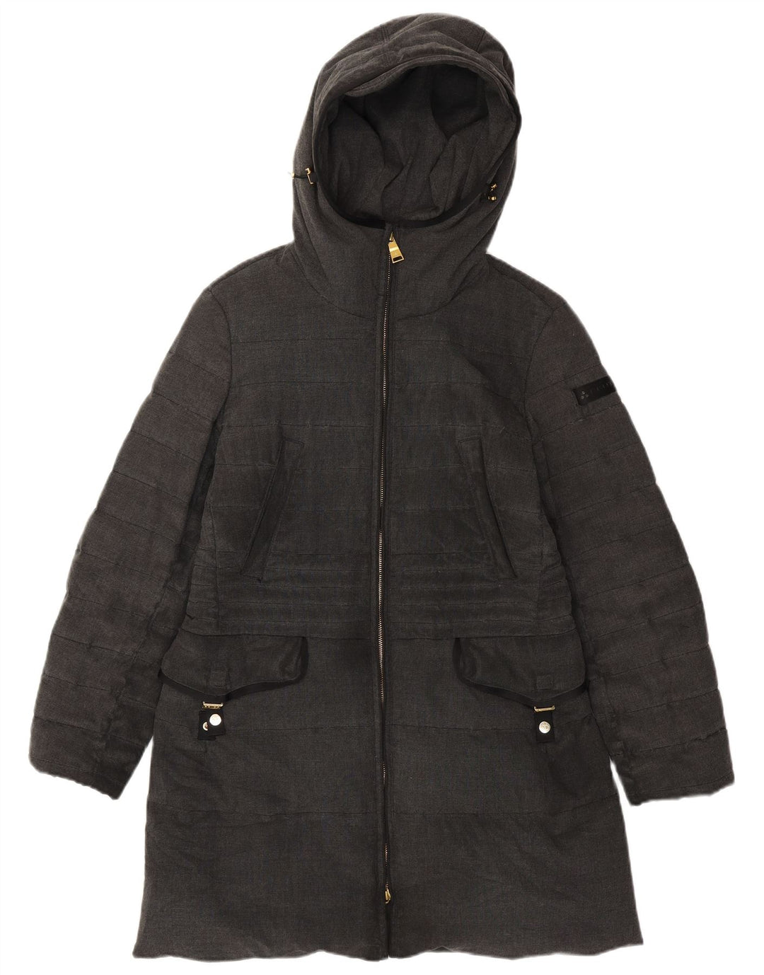 PEUTEREY Wattierter Damenmantel mit Kapuze IT 46 Large Grau Polyester