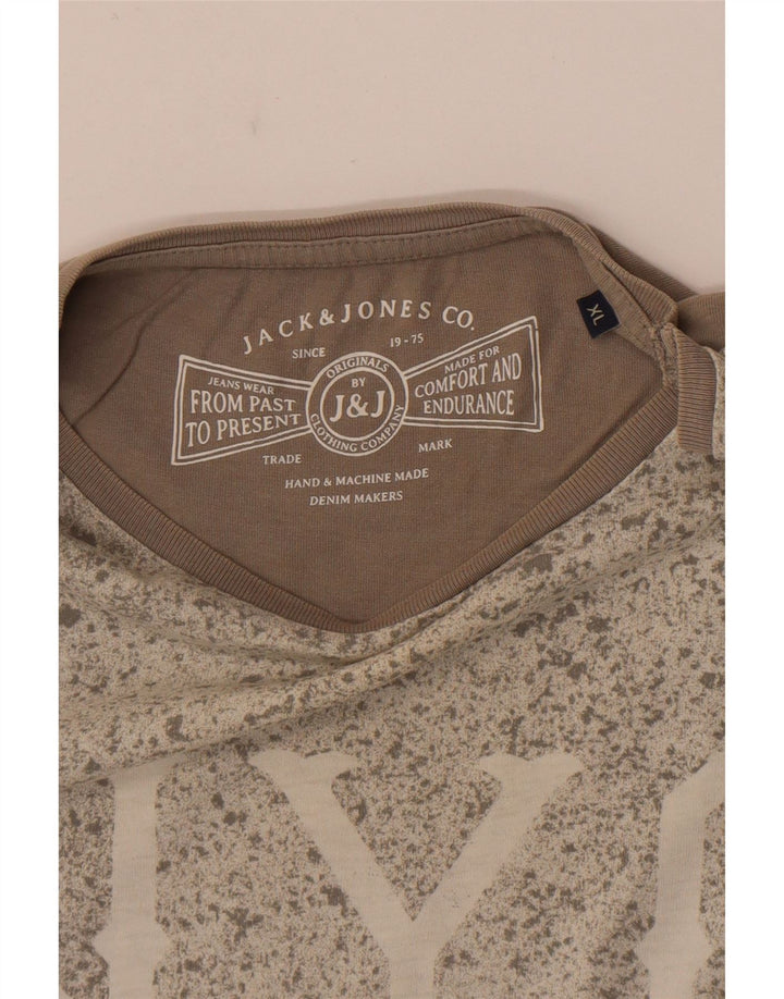 Jack & Jones Herren Grafik T-Shirt Top XL Grau