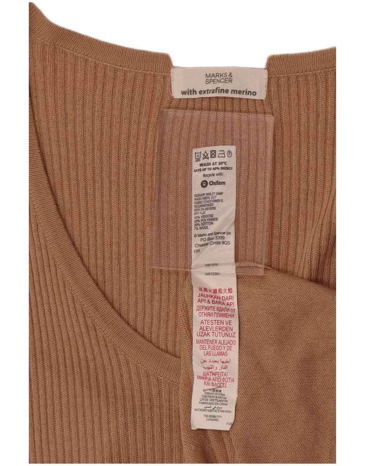 Marks & Spencer Damen Pulloverkleid UK 14 Mittelbeige Viskose