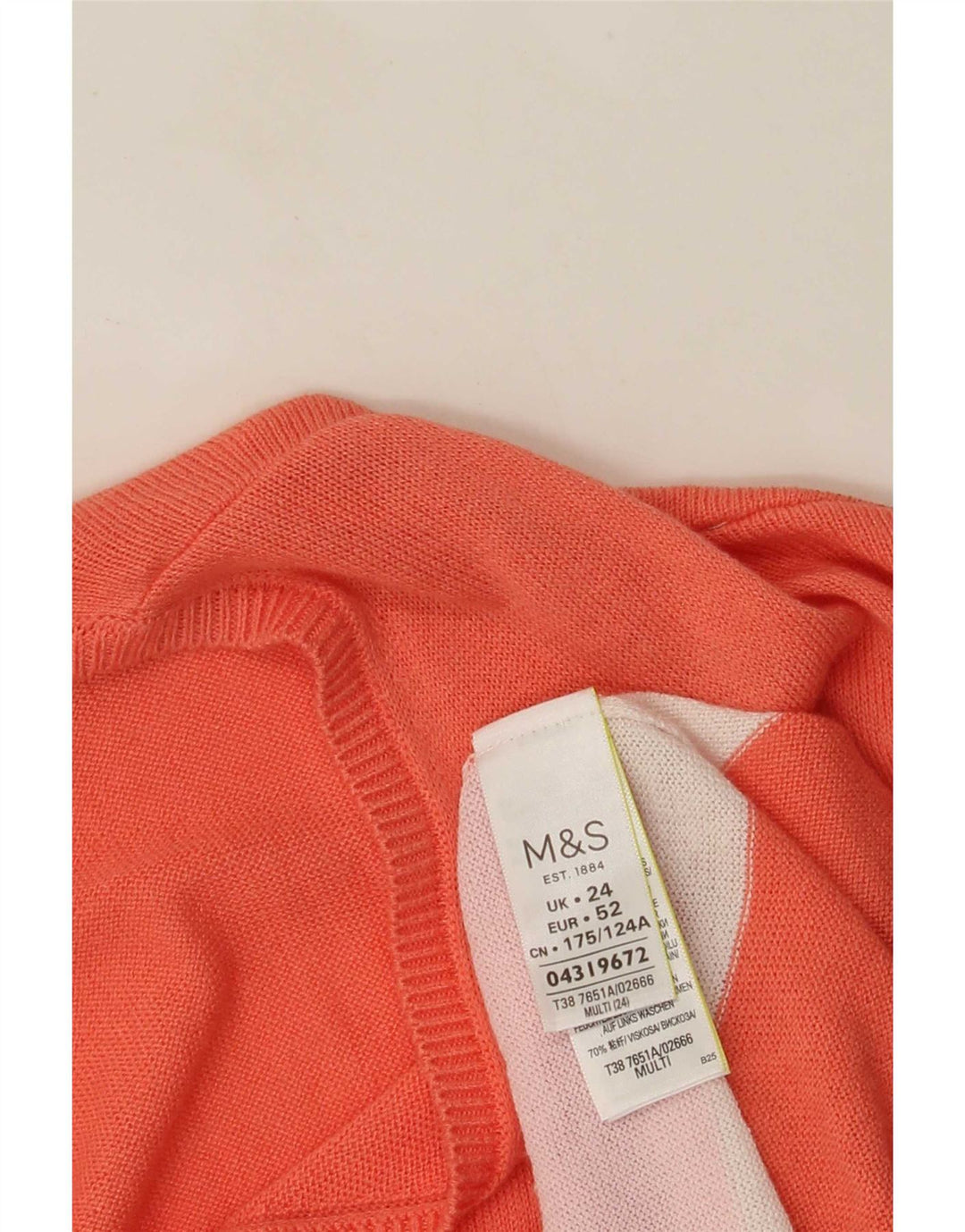 Marks & Spencer Damen-Pullover mit V-Ausschnitt, UK 24 4XL, mehrfarbig