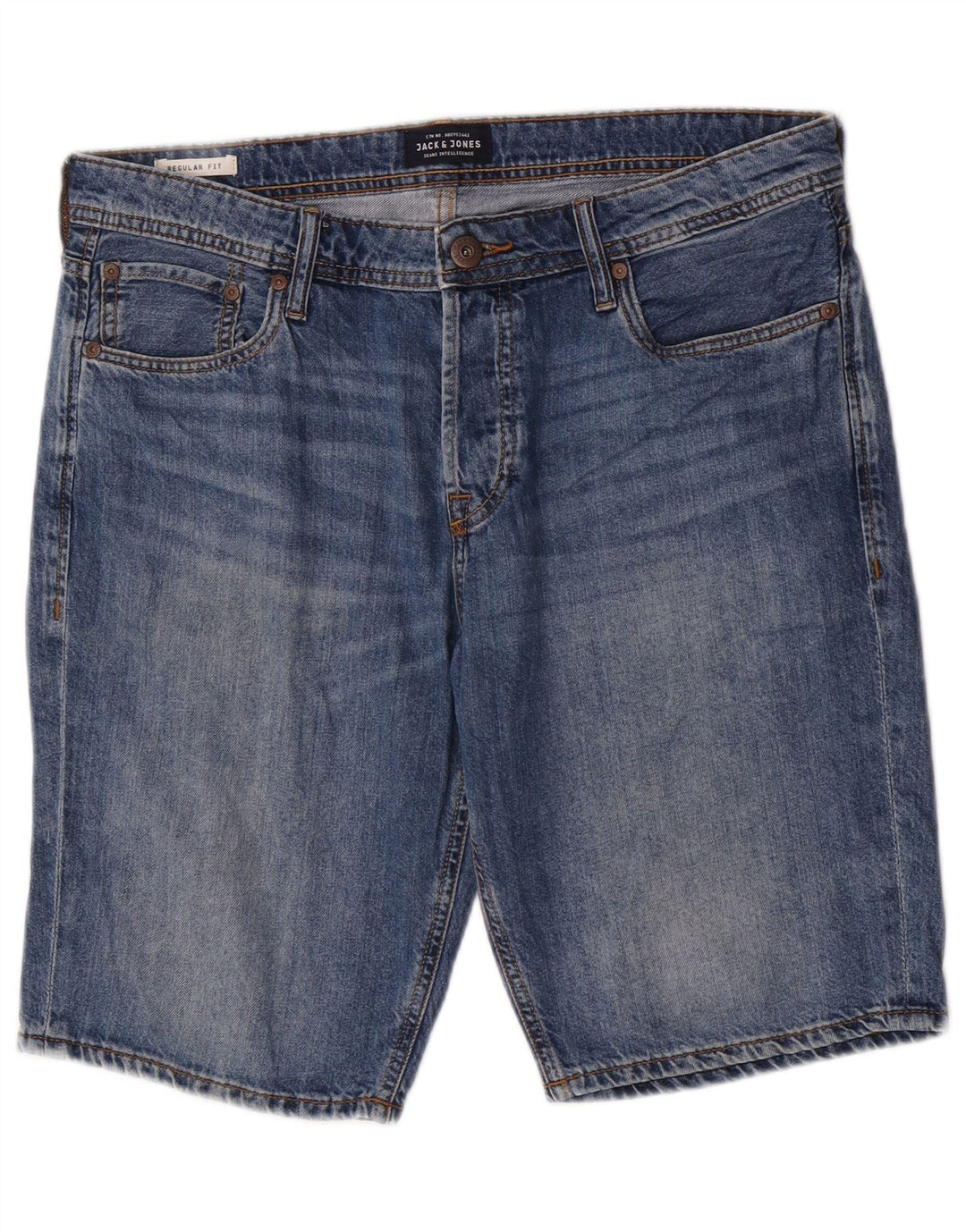 Jack & Jones Herren-Jeansshorts mit normaler Passform, Größe L, W34, Blau