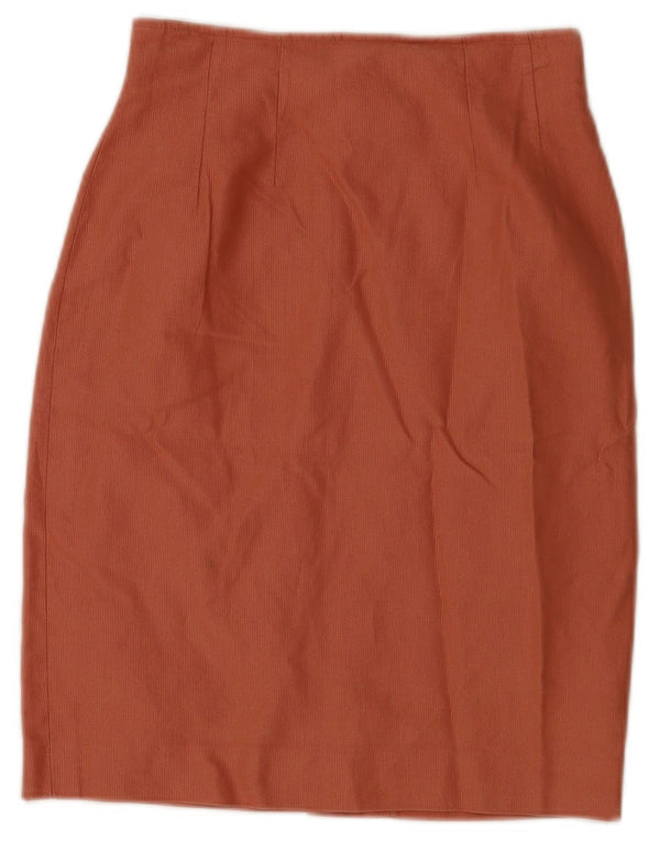 Marella Damen-Bleistiftrock mit hoher Taille, UK 12, Mittel W24, orange Baumwolle
